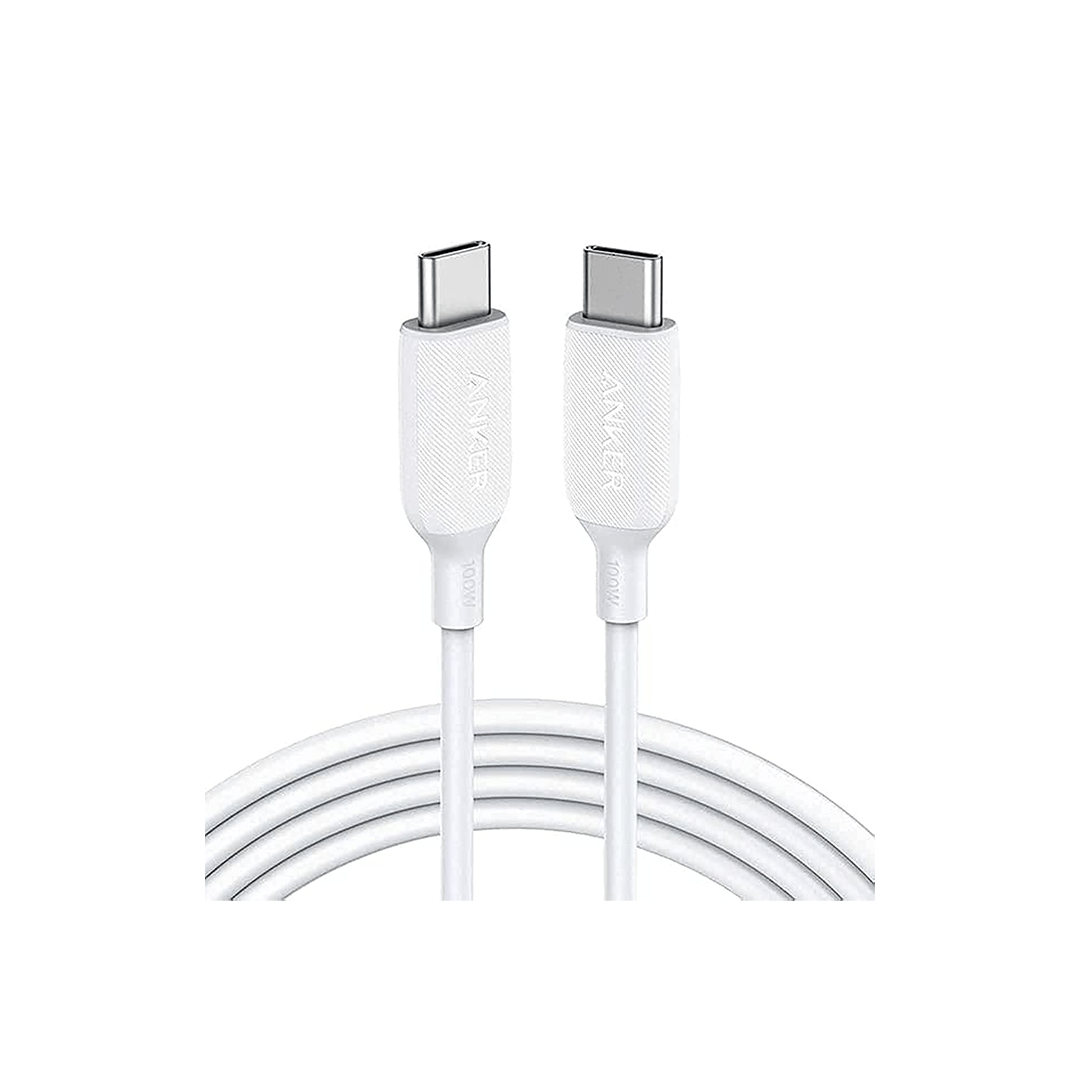 Anker PowerLine USB C to USB C Cable 100W 6ft - White in Qatar Anker PowerLine USB C to USB C Cable 100W 6ft - White in Qatar